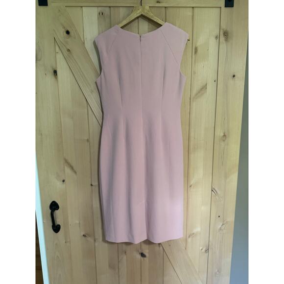 Adrianna Papell | Light Pink Sleeveless Side Ruched Sheath Dress | Size 12 - Picture 6 of 14